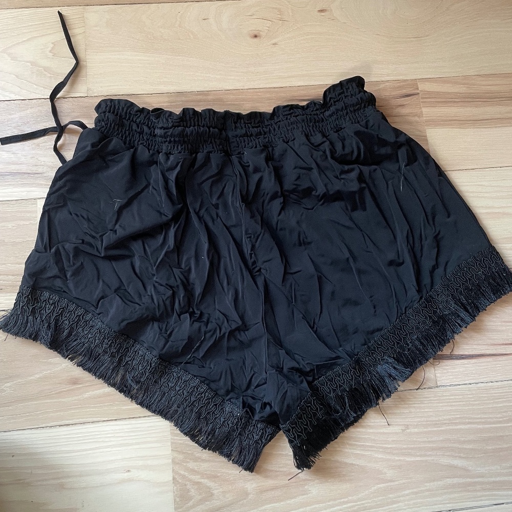 Penti beachwear black shorts with fringe